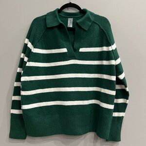 Altar’d State Cozy Compass Striped Collared Pullover